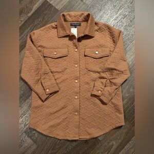 NWT Simply Southern Rust Orange Quilted Button-Up Shacket